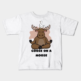 Goose on a Moose Animal Funny Kids T-Shirt